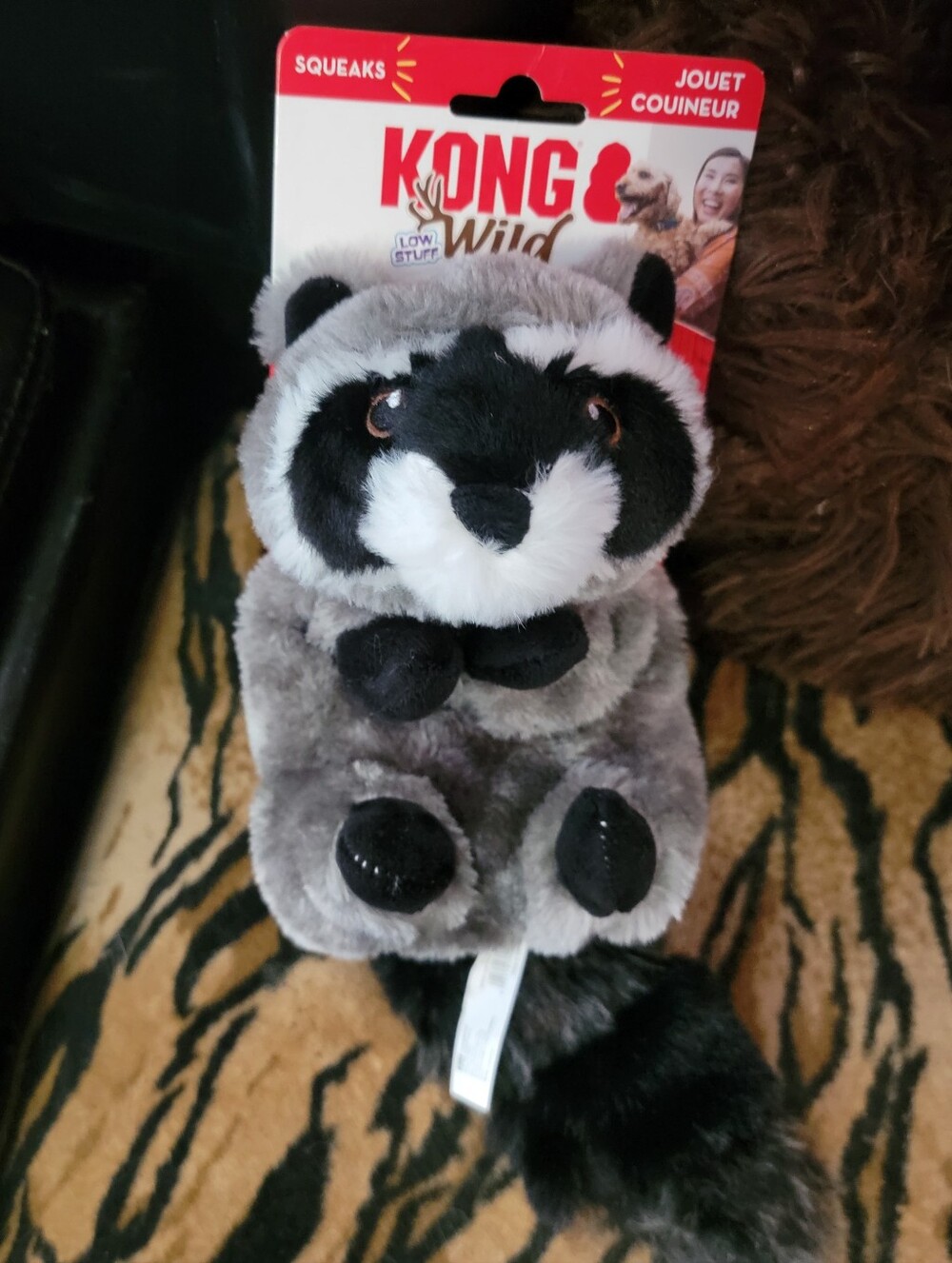Kong Dog Wild Plush Raccoon Toy Med Ea. New